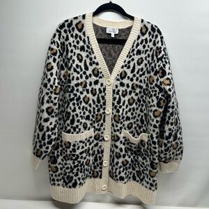 PARIS ATELIER & other stories animal print cardigan size Eur L